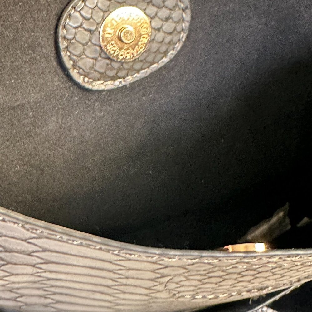 NWT Ah-dorned Black vegan Leather Embossed Reptile Snakeskin bag Boho Crossbody - Picture 5 of 6